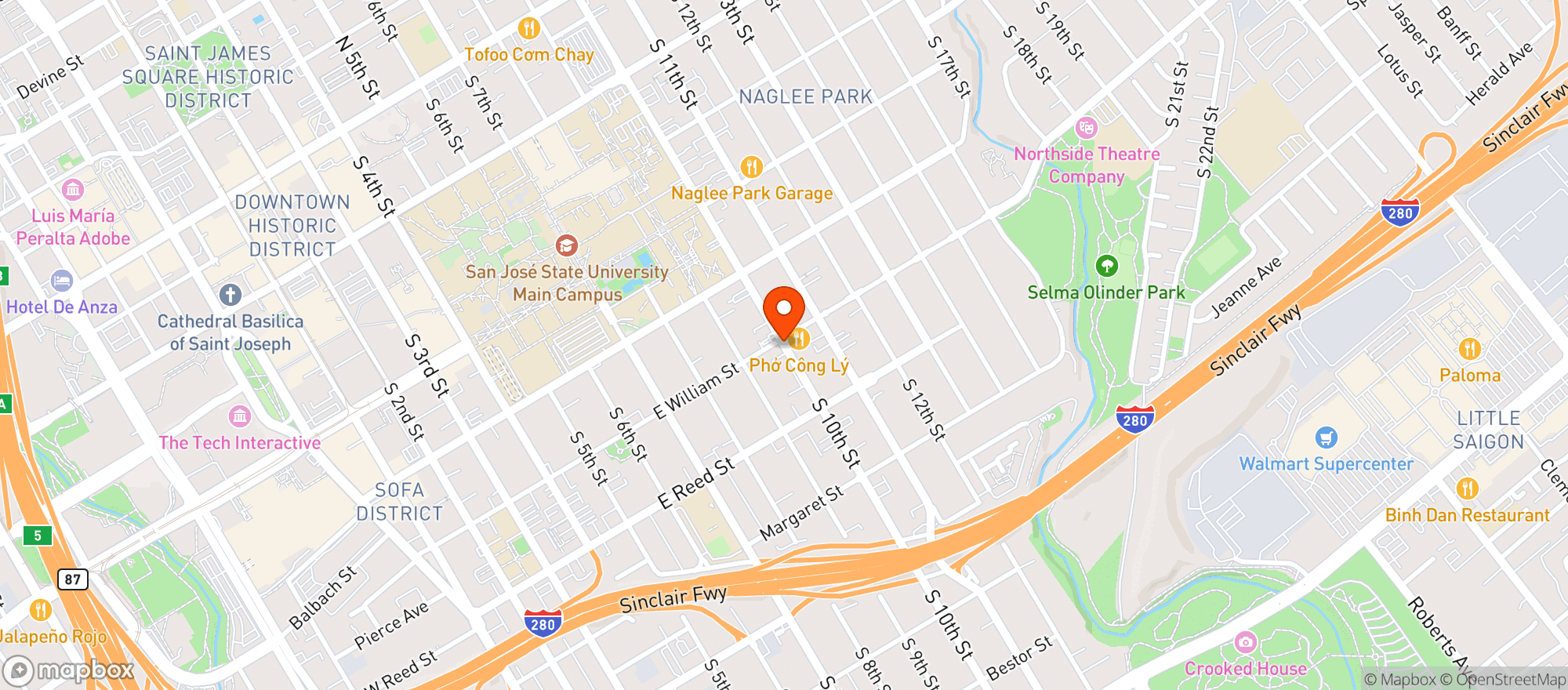 Map showing S & S Market