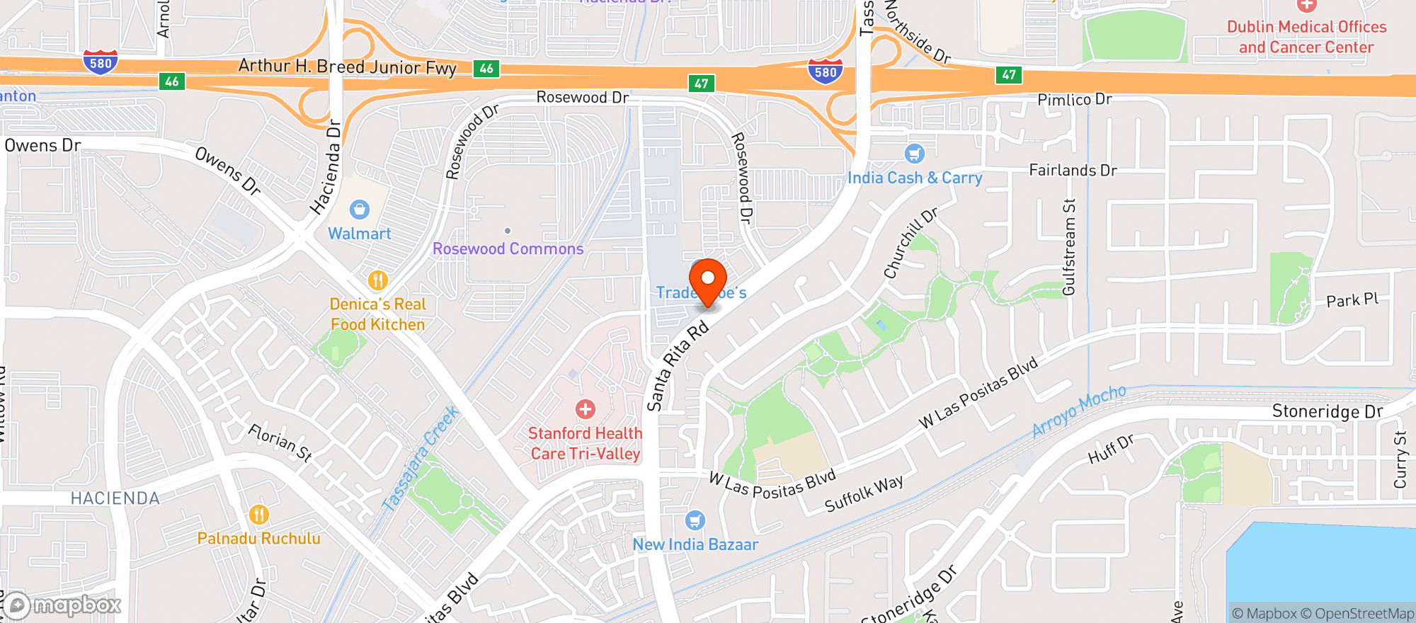 Map showing Trader Joes