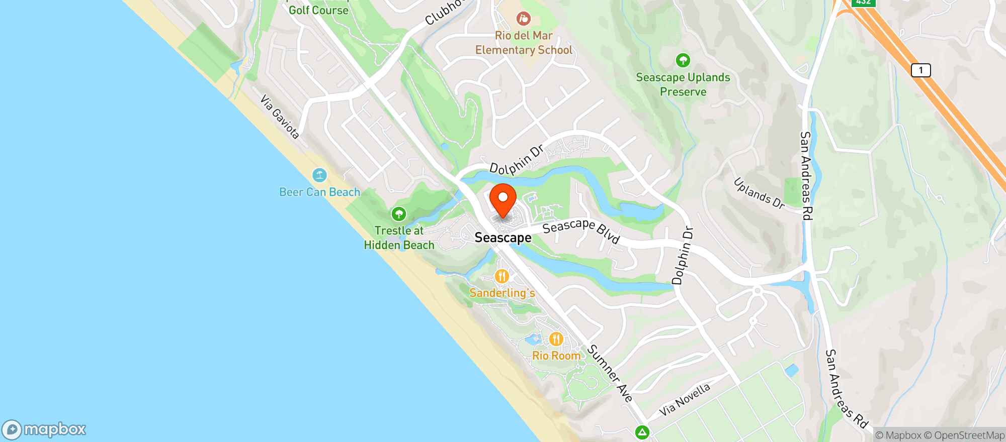 Map showing Deer Park at Seascape Village - Aptos