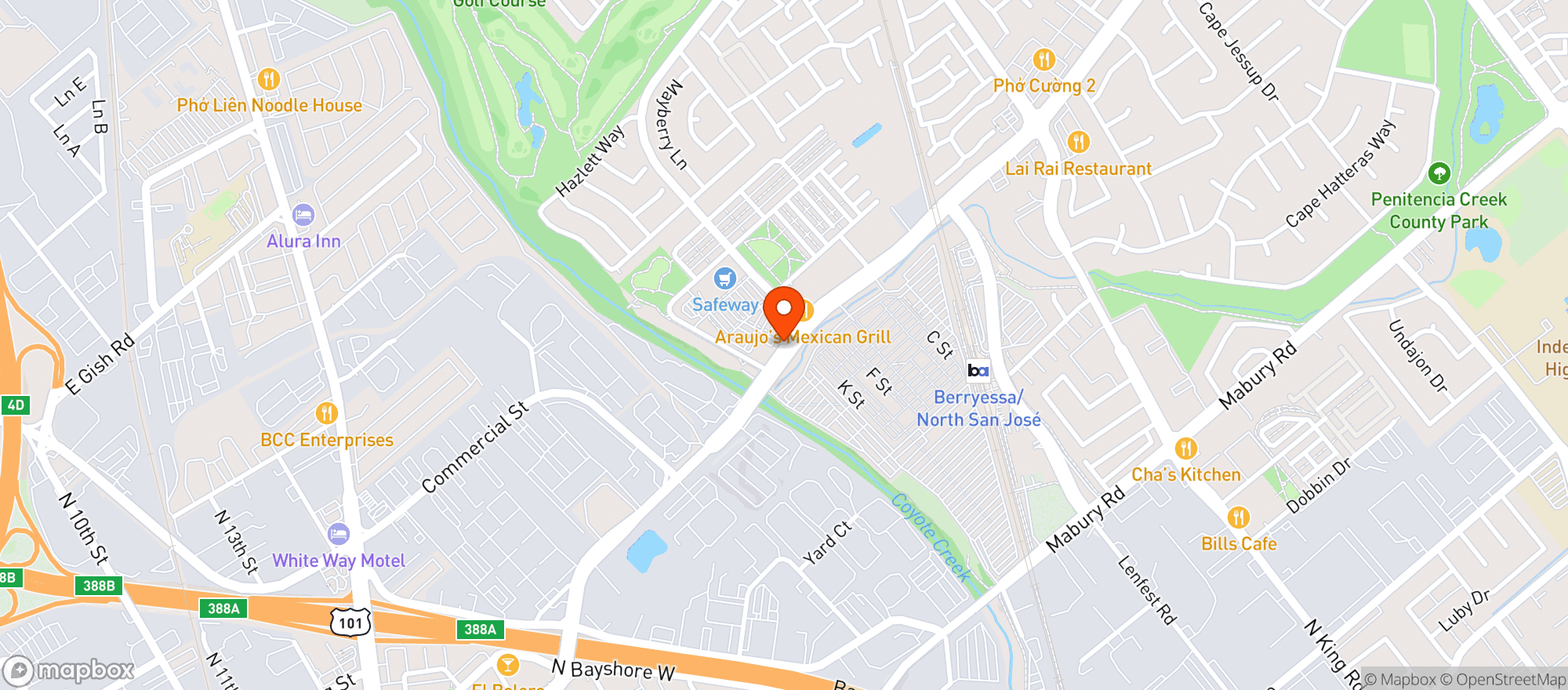 Map showing Safeway Store