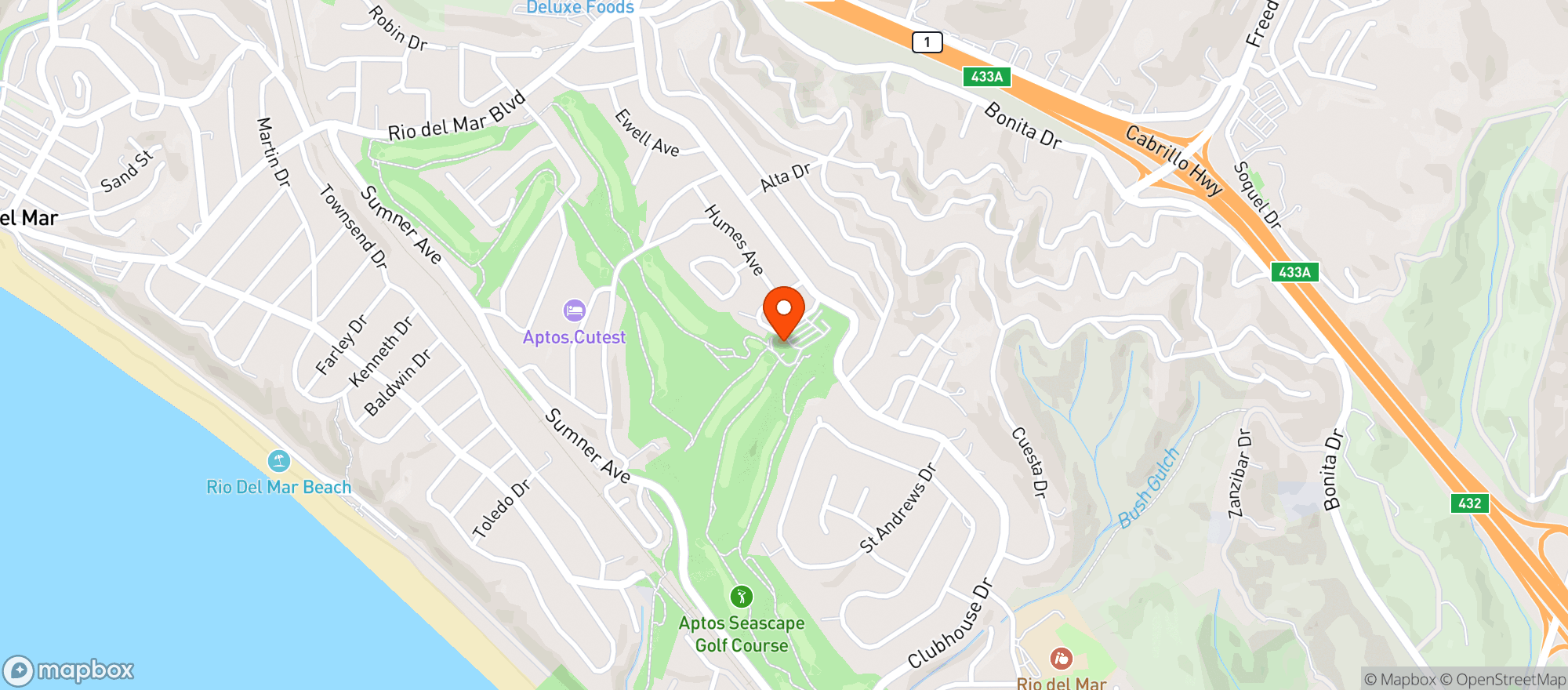 Map showing Seascape Golf Club #166