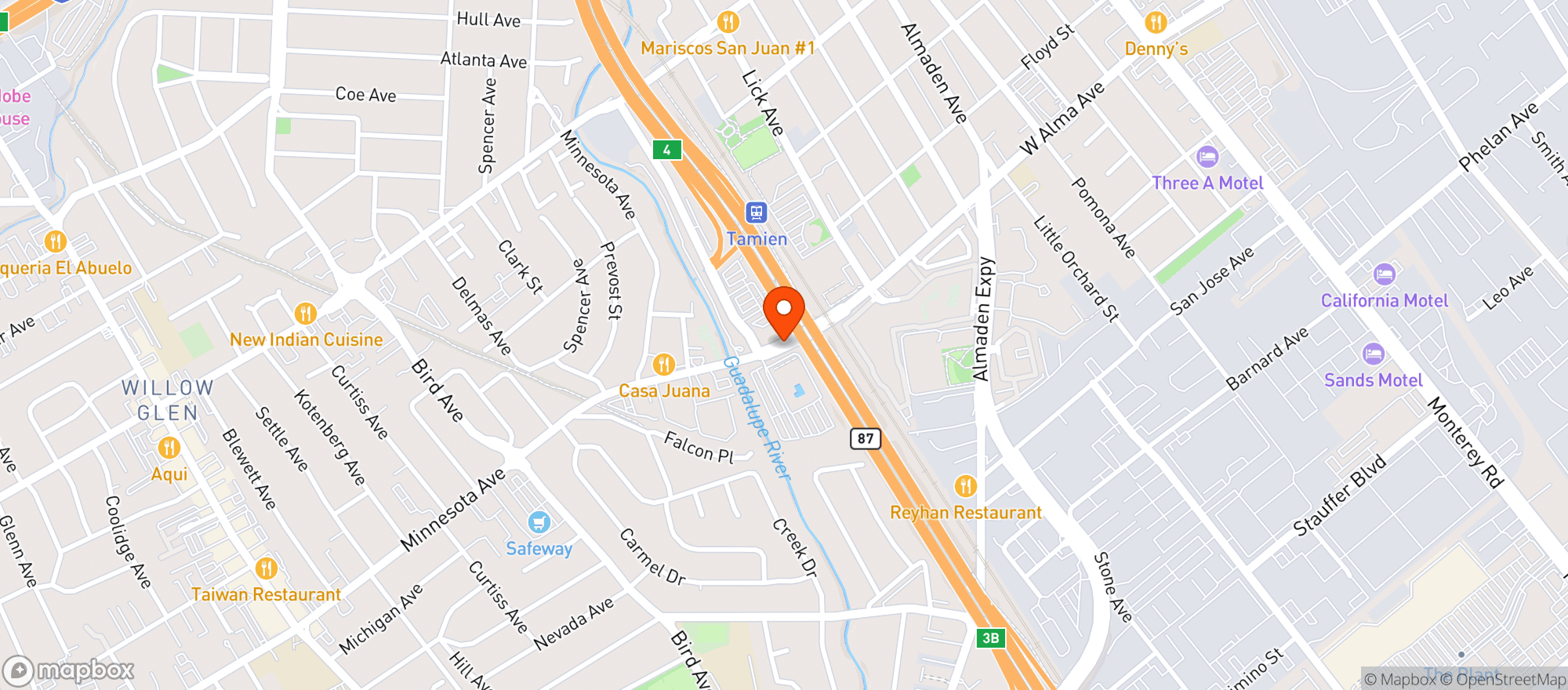 Map showing Elks Lodge