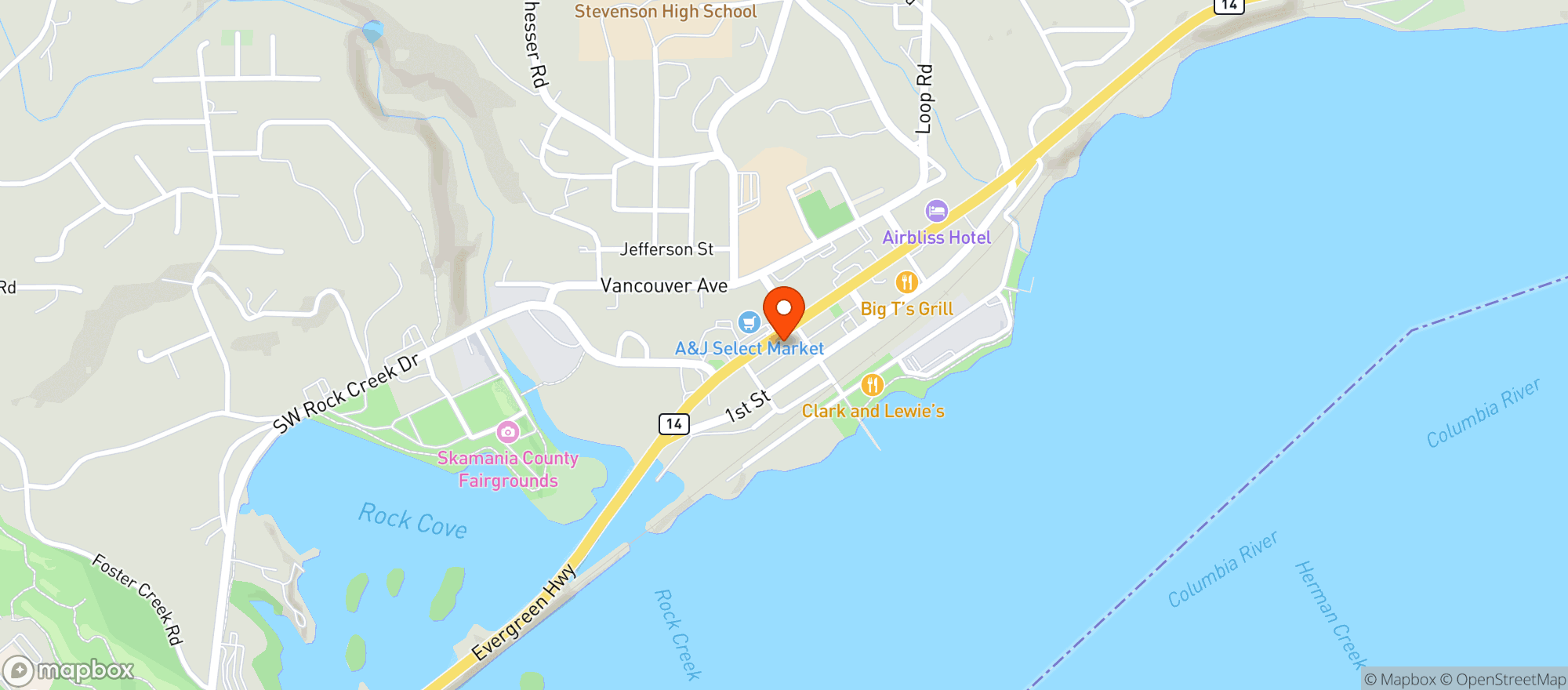 Map showing RED BLUFF BREWING