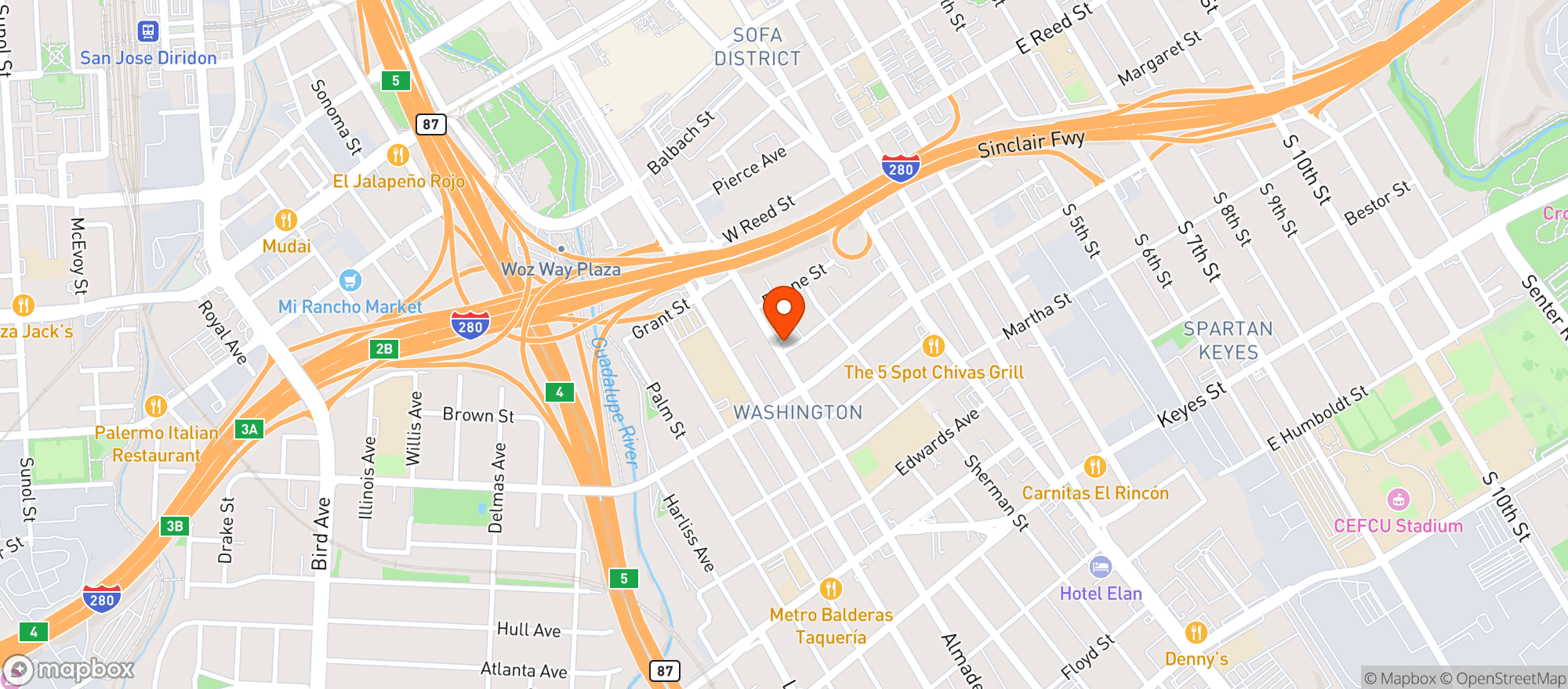 Map showing Union Market