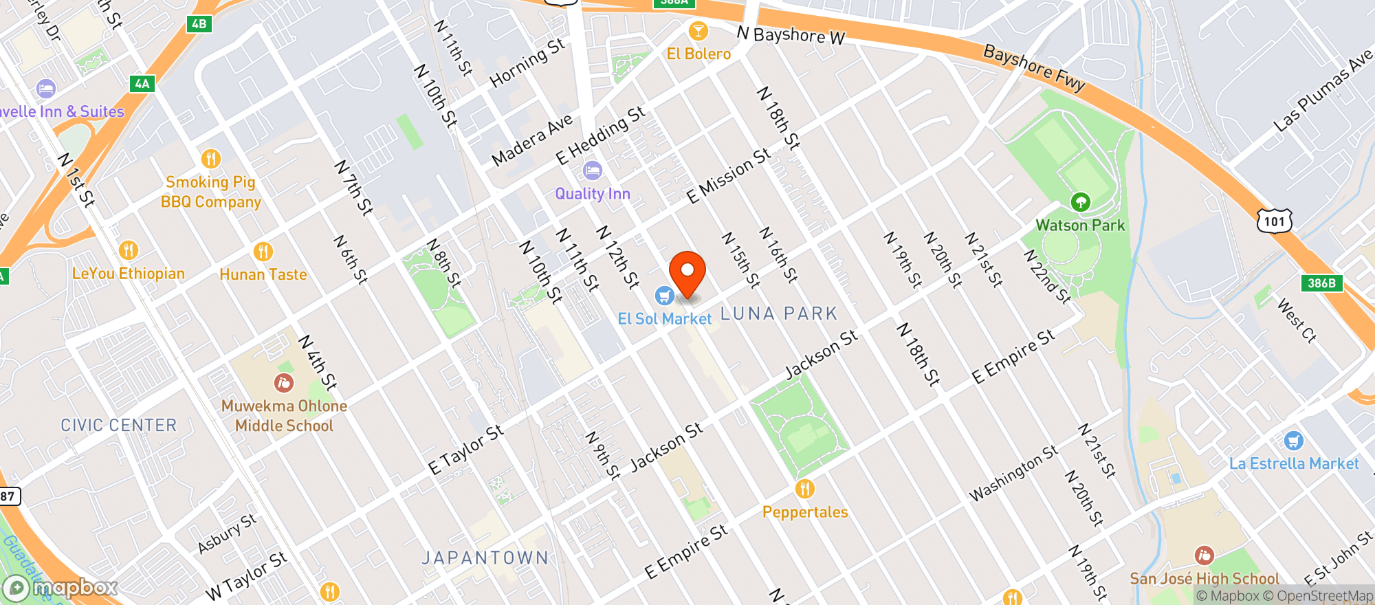Map showing One Stop Liquor
