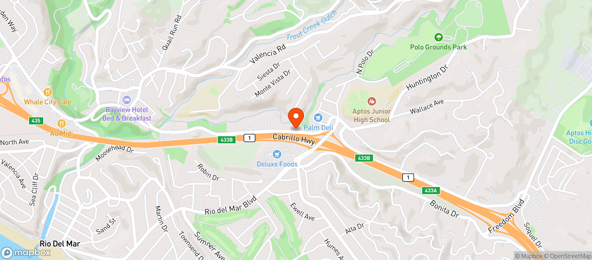 Map showing SANTA CRUZ NATURALS