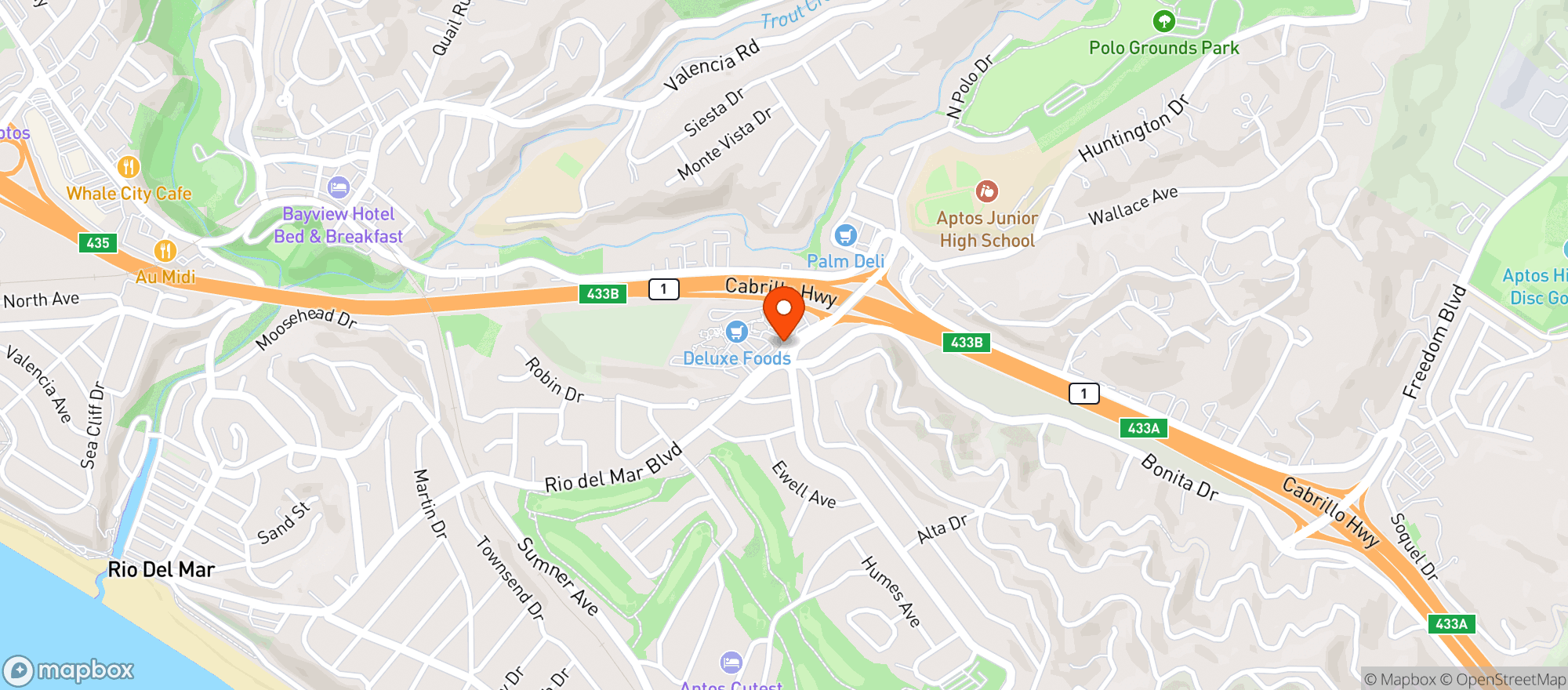 Map showing Deer Park Wine & Spirits