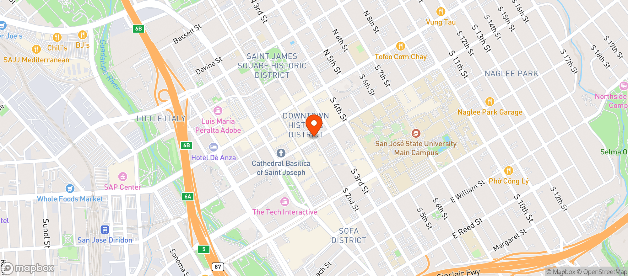 Map showing Mas Loco Cantina