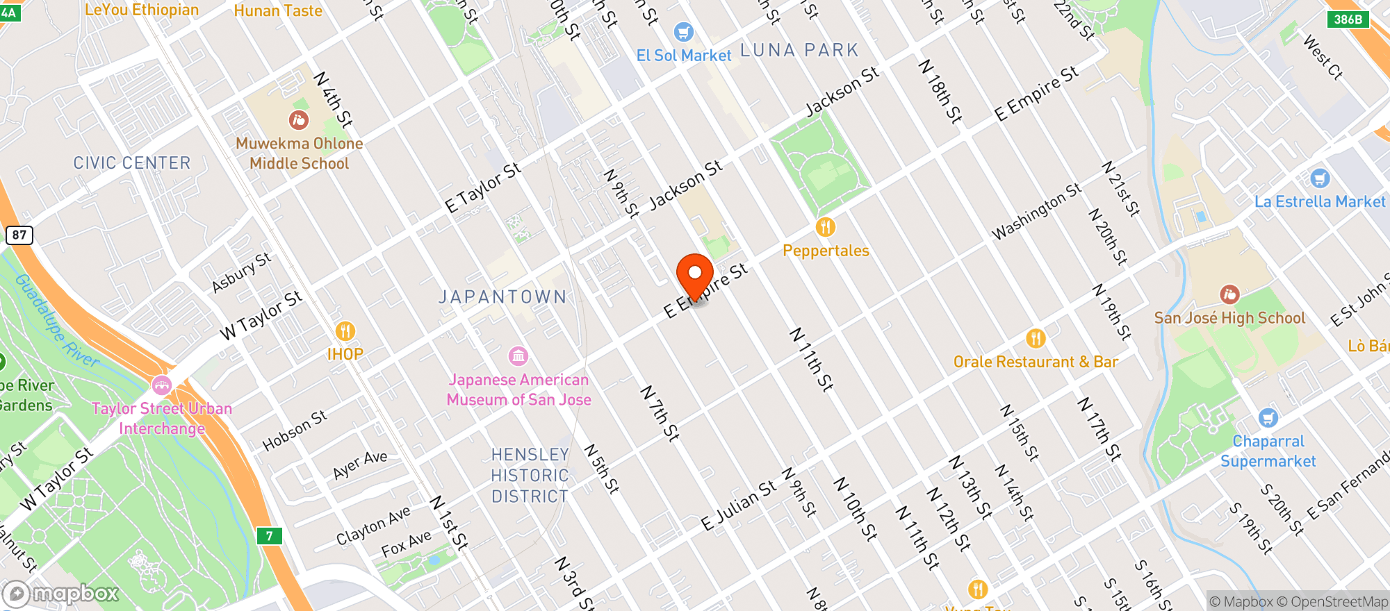 Map showing Pauls Market