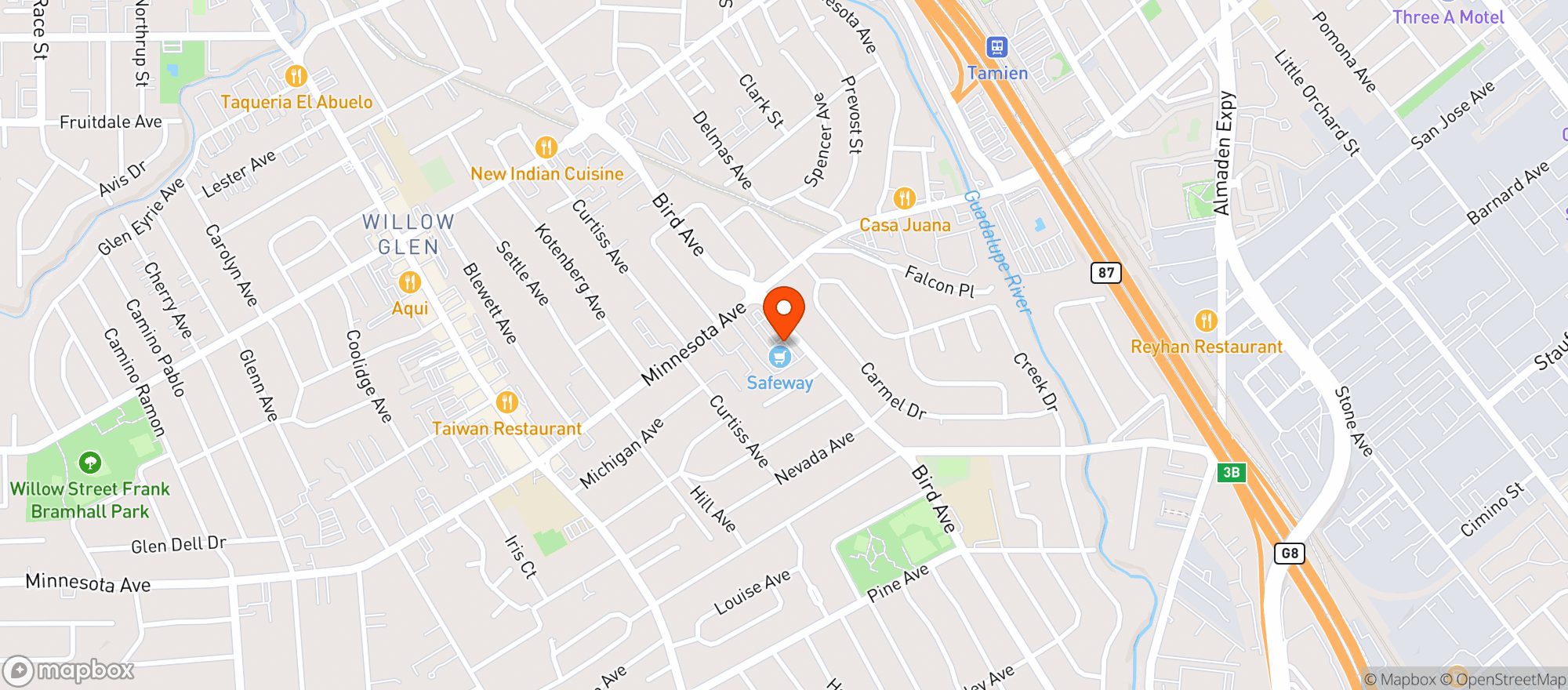 Map showing Safeway