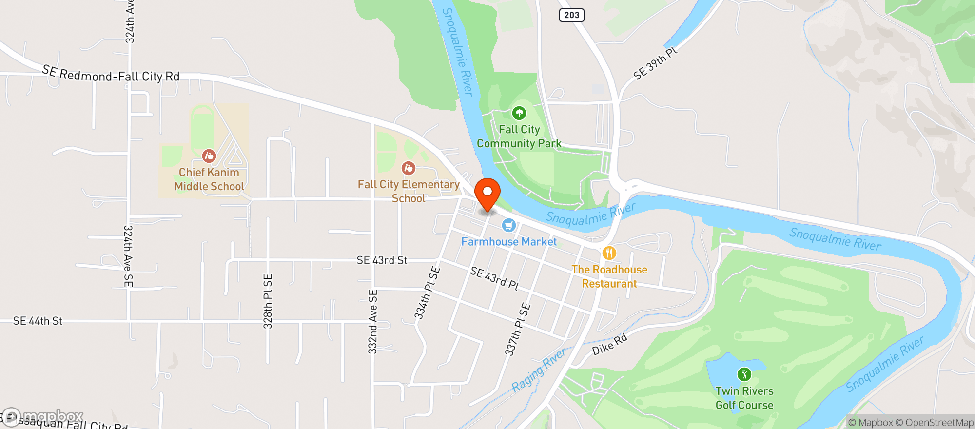 Map showing Aroma Coffee Co