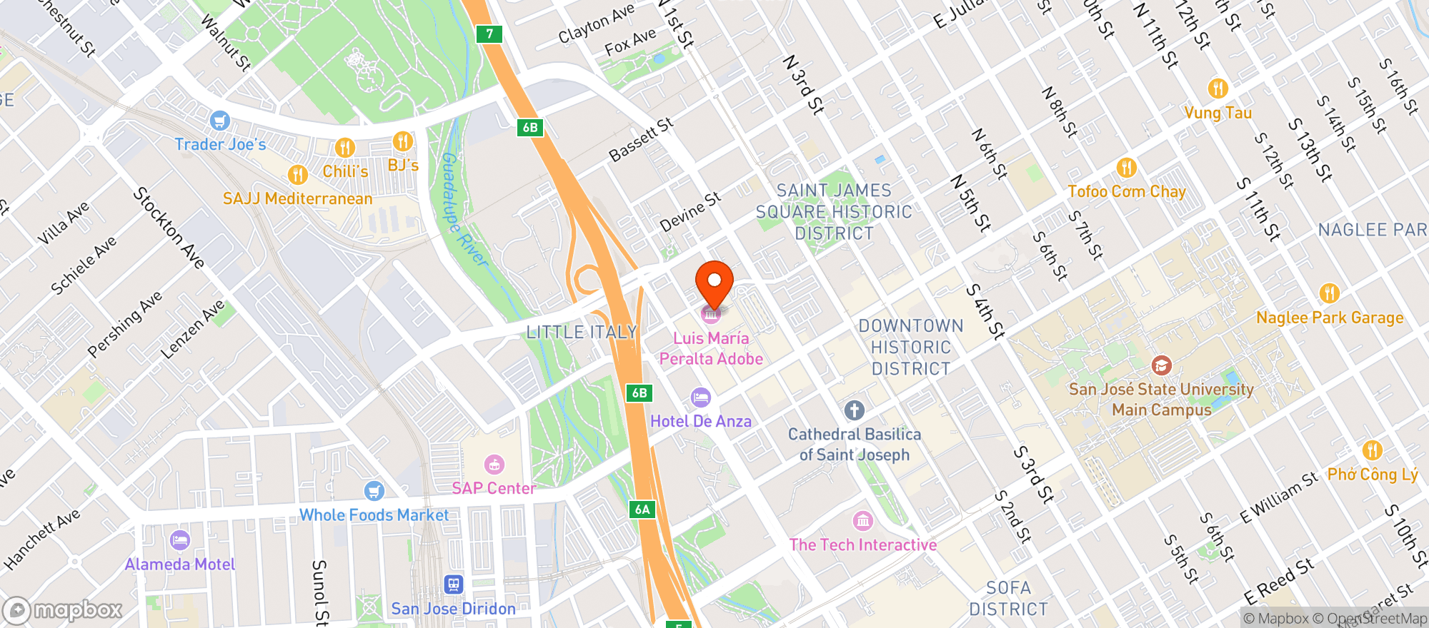 Map showing San Pedro Square Market