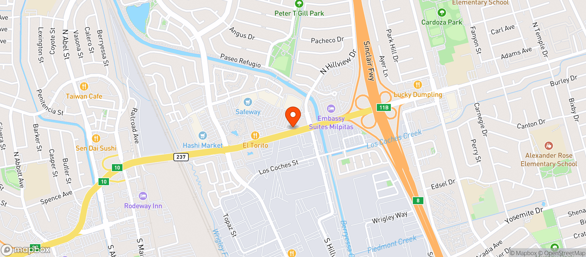 Map showing BevMo