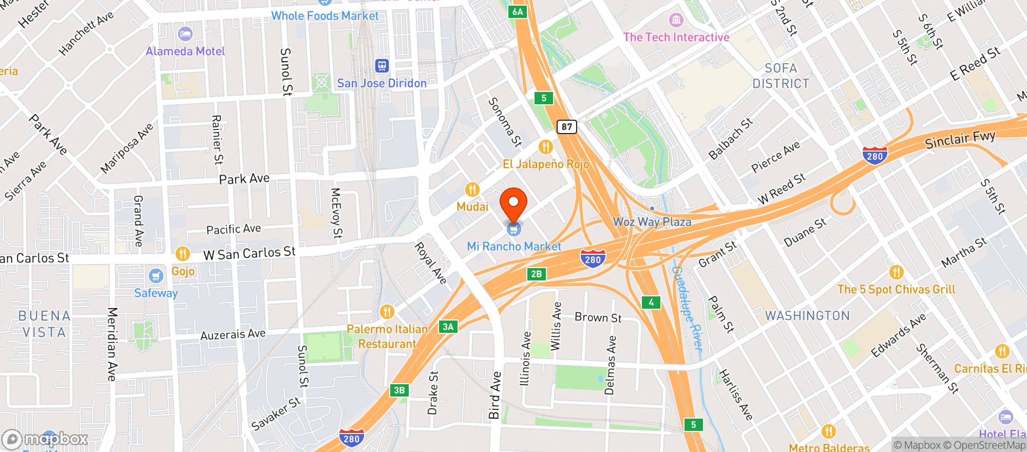 Map showing Mi Rancho Market