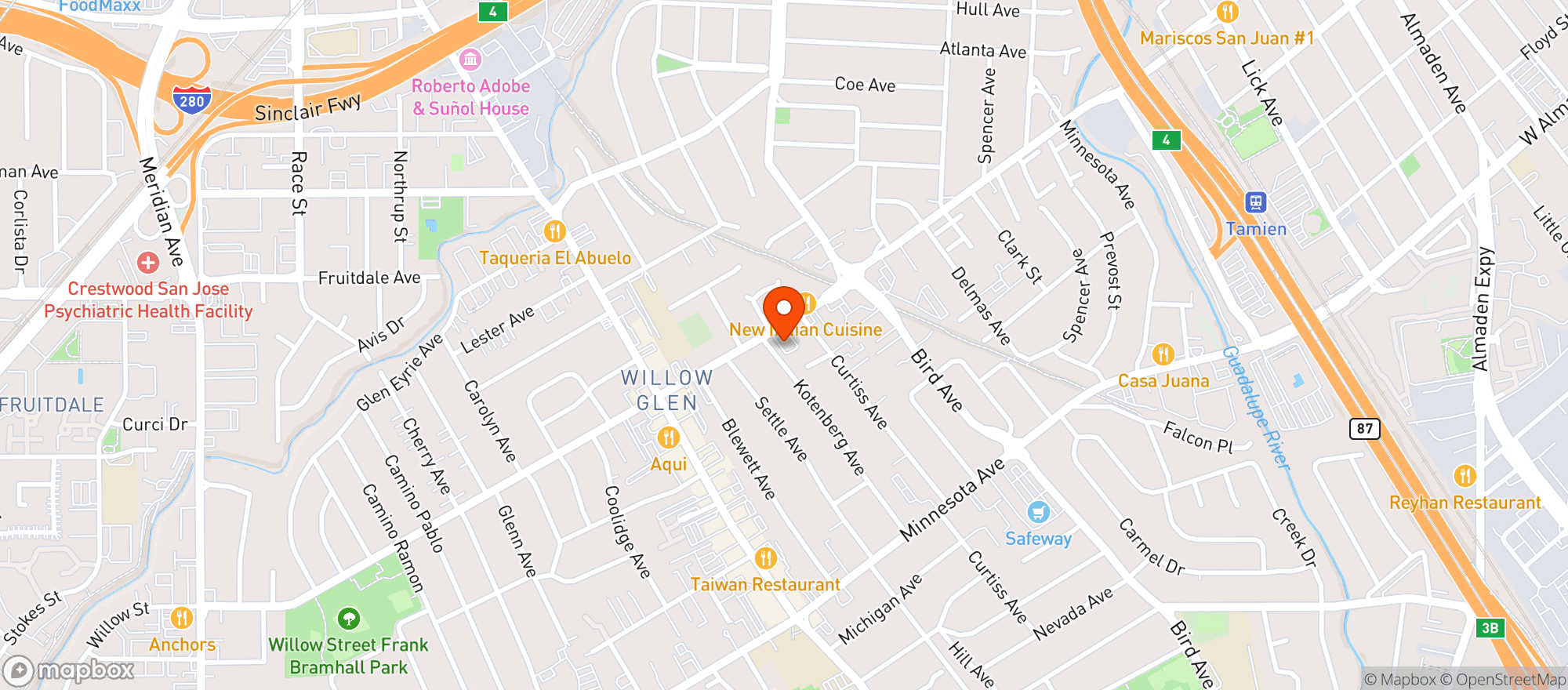 Map showing Bws Beer Wine & Spirits