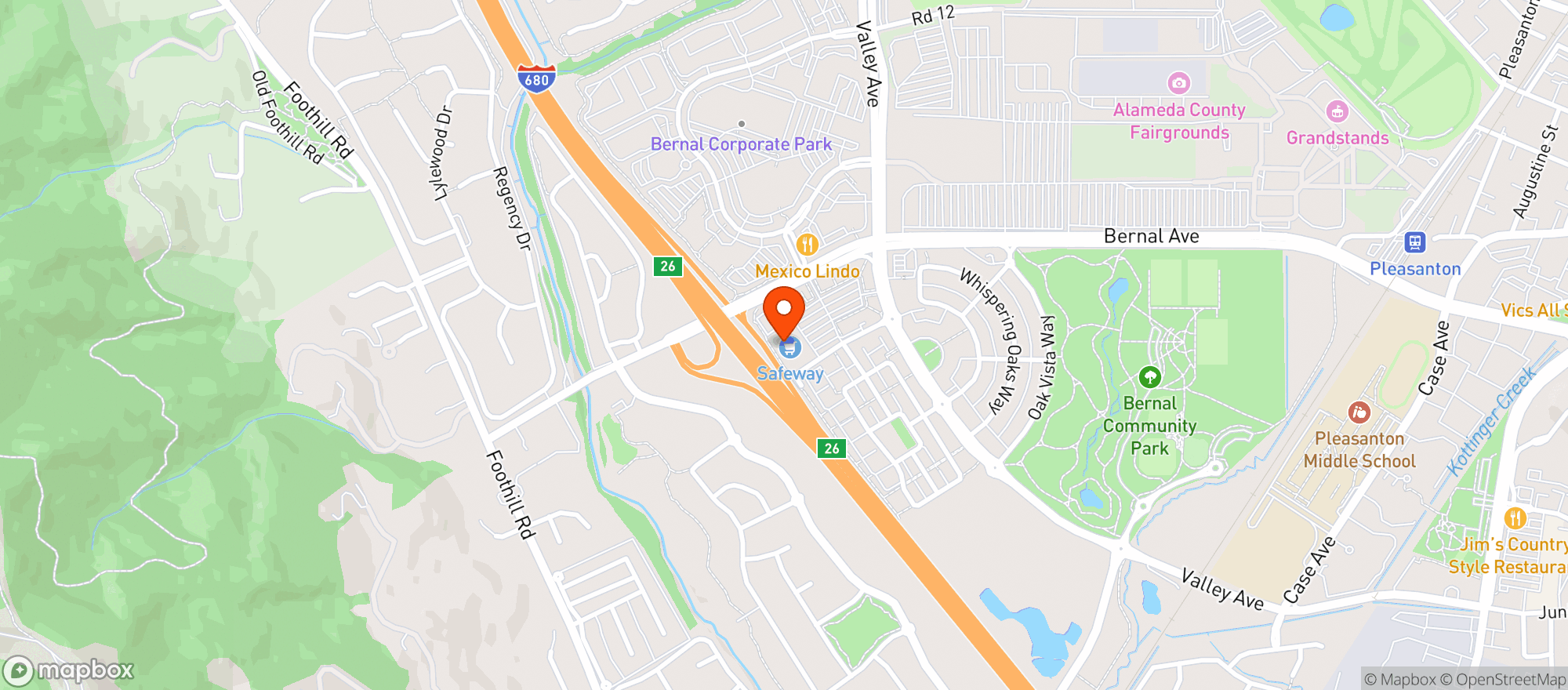 Map showing Safeway