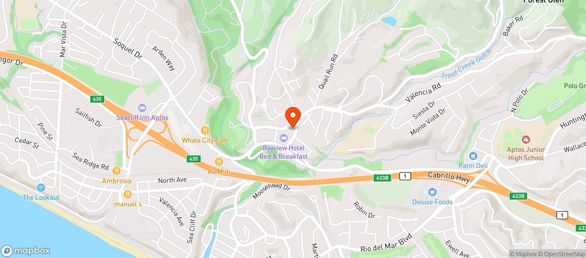 Map showing Mentone Restaurant