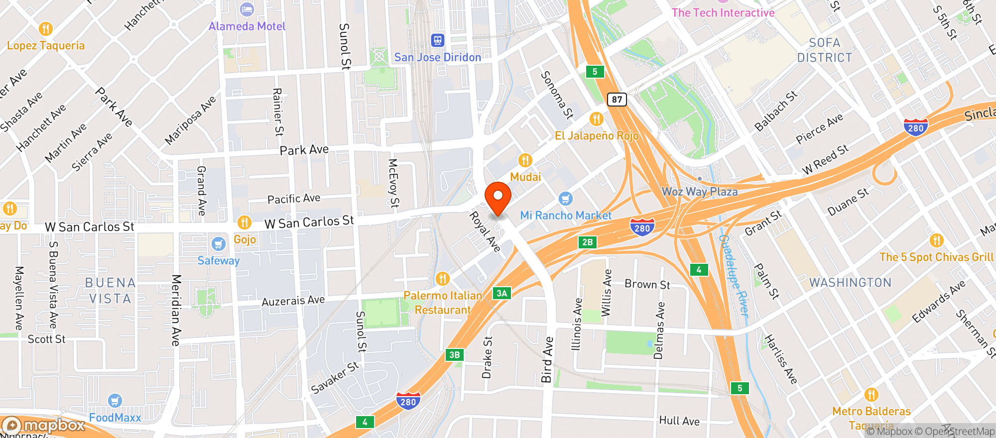 Map showing Shop & Save