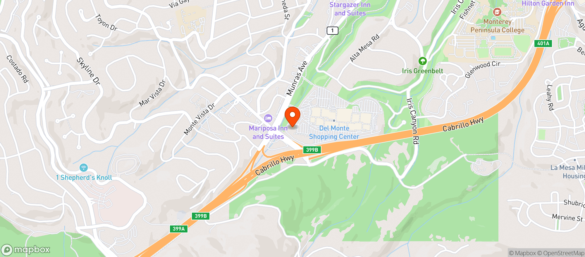 Map showing Whole Foods Market - Monterey