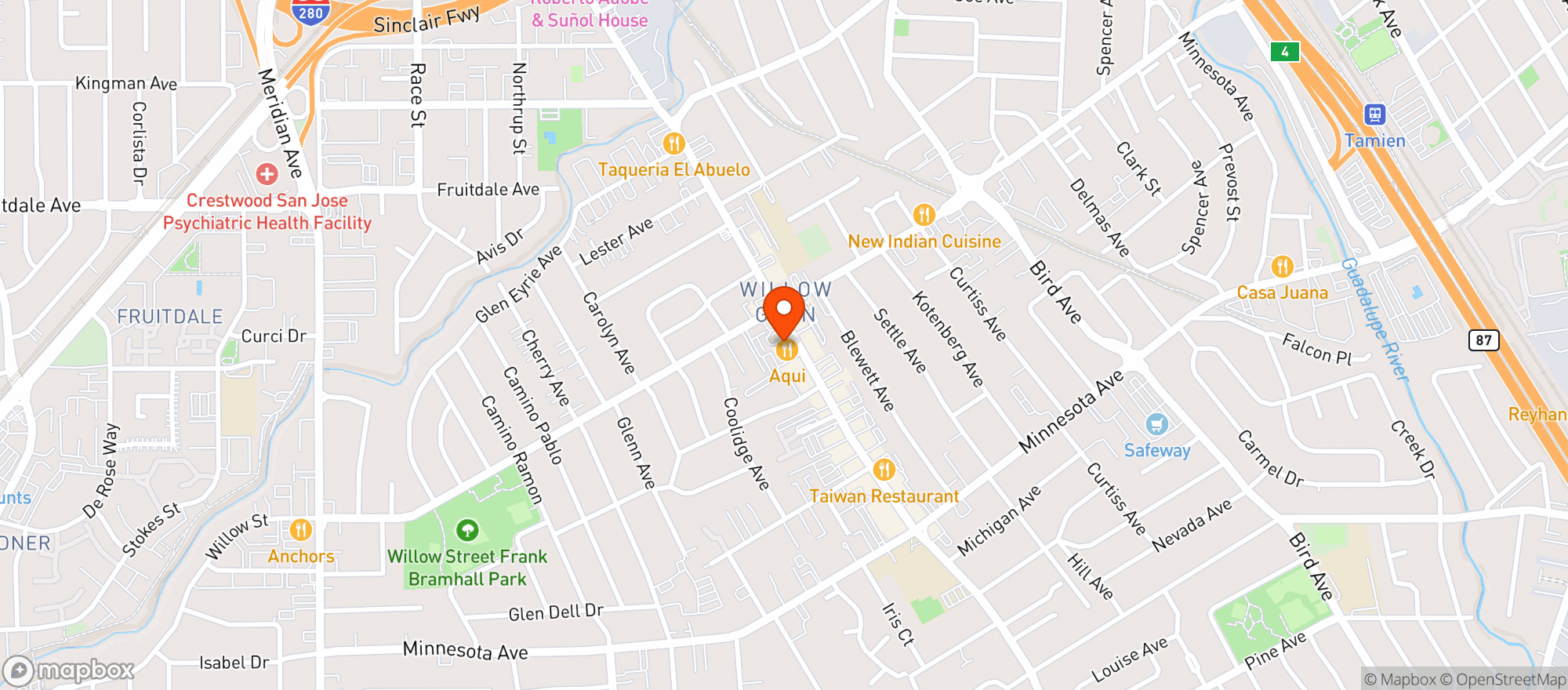 Map showing BevMo