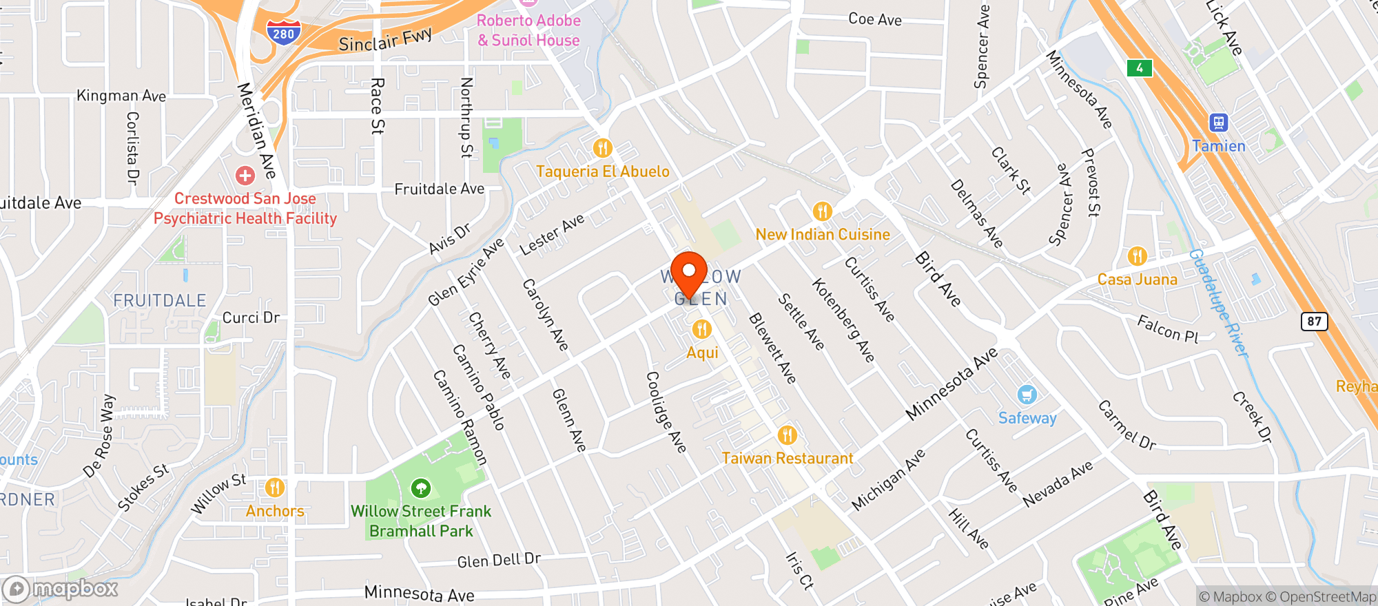 Map showing The Table