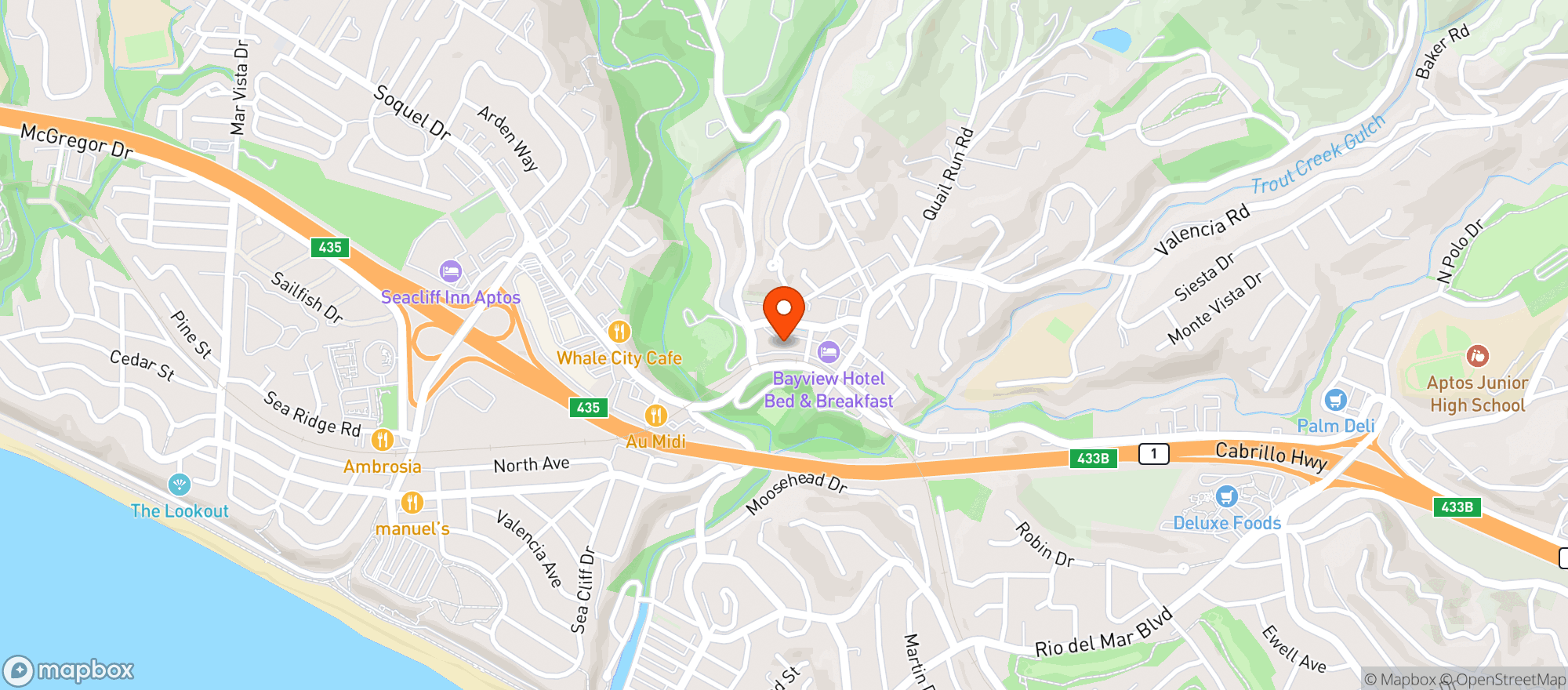 Map showing Village Liquors