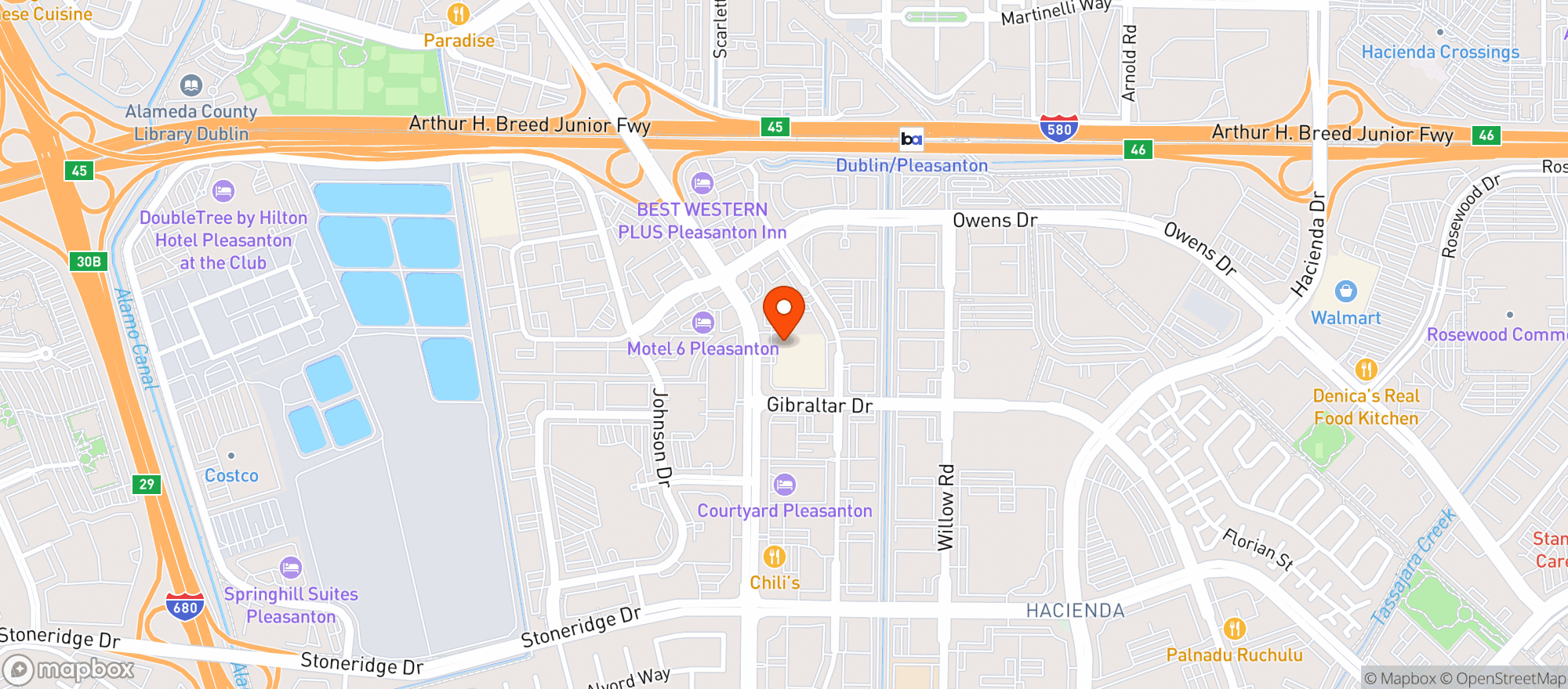 Map showing Pivot Craft Kitchen & Sports Bar