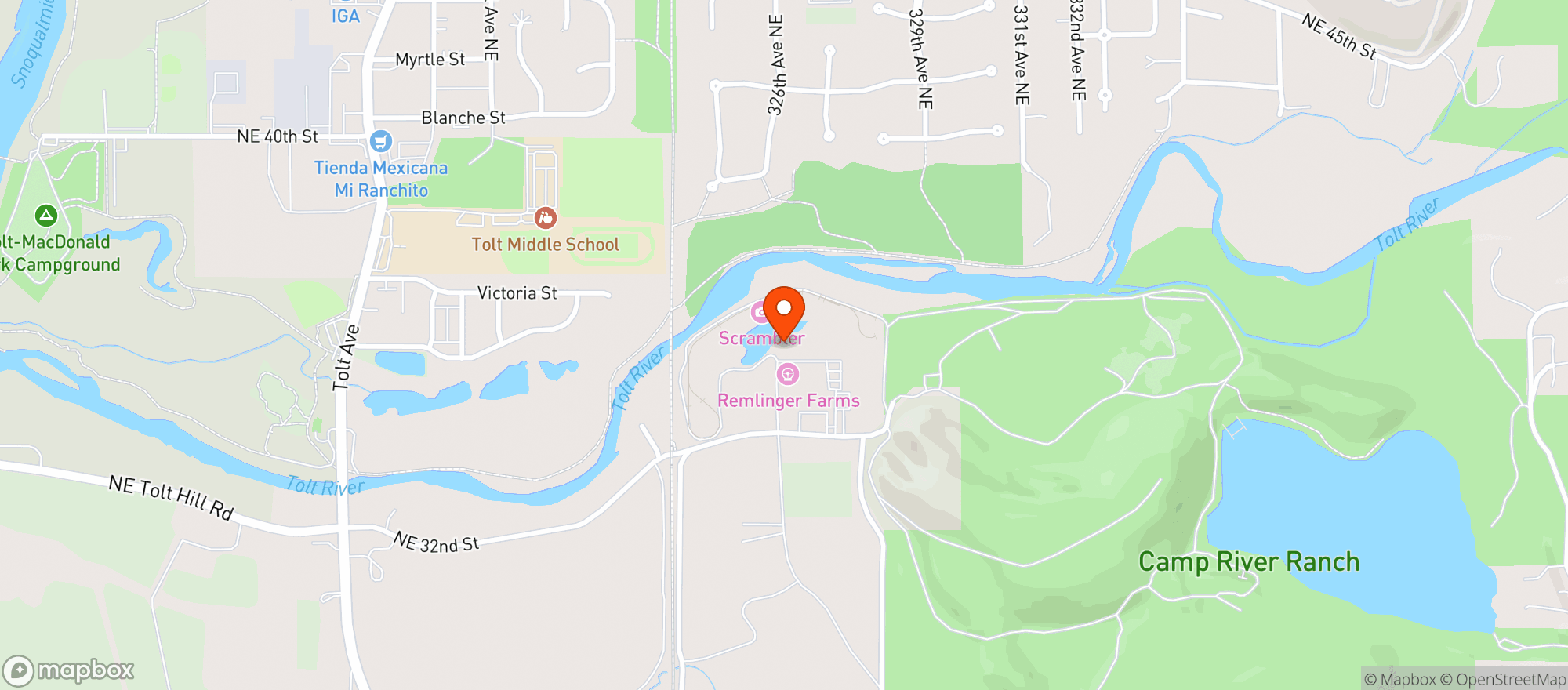 Map showing Remlinger's Family Fun Park And Country Fair