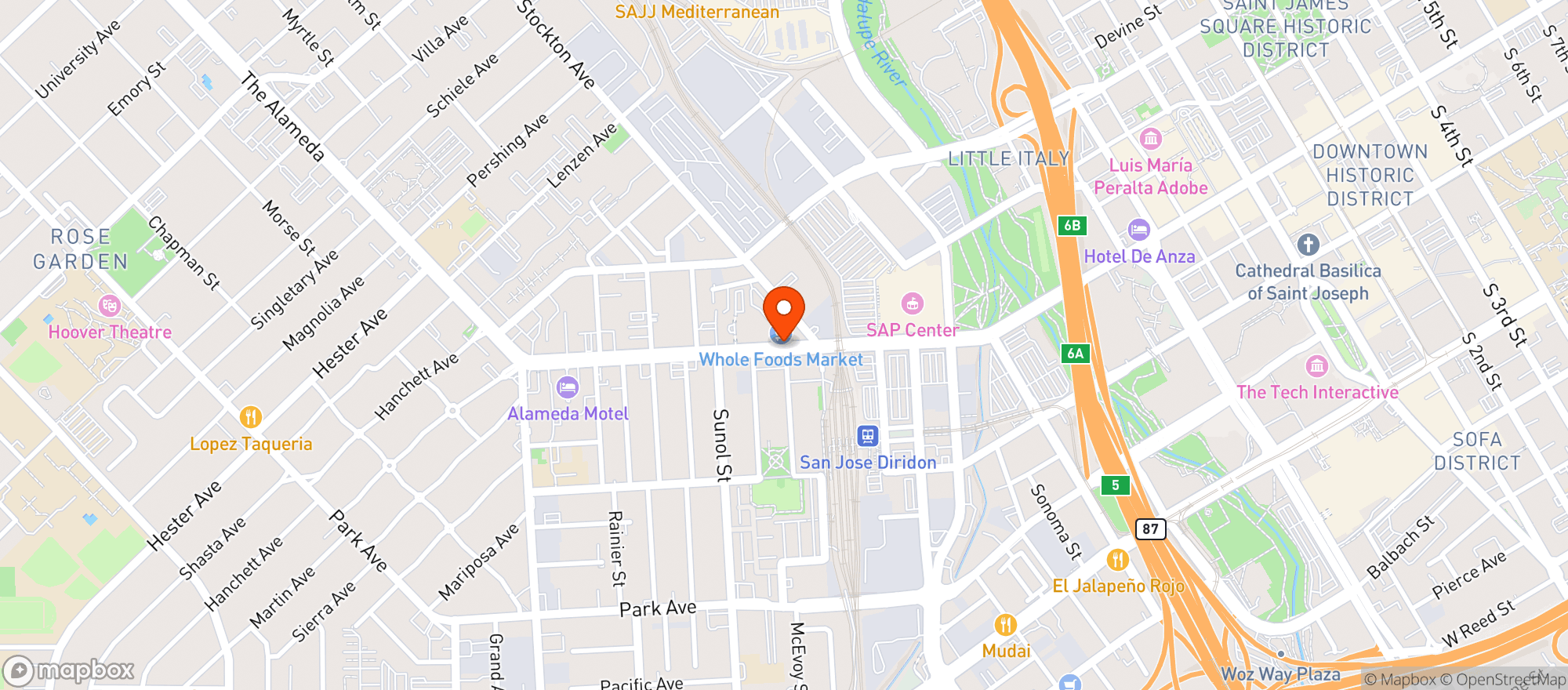 Map showing Whole Foods Market