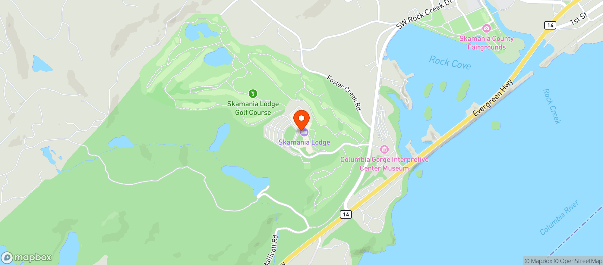 Map showing Skamania Lodge
