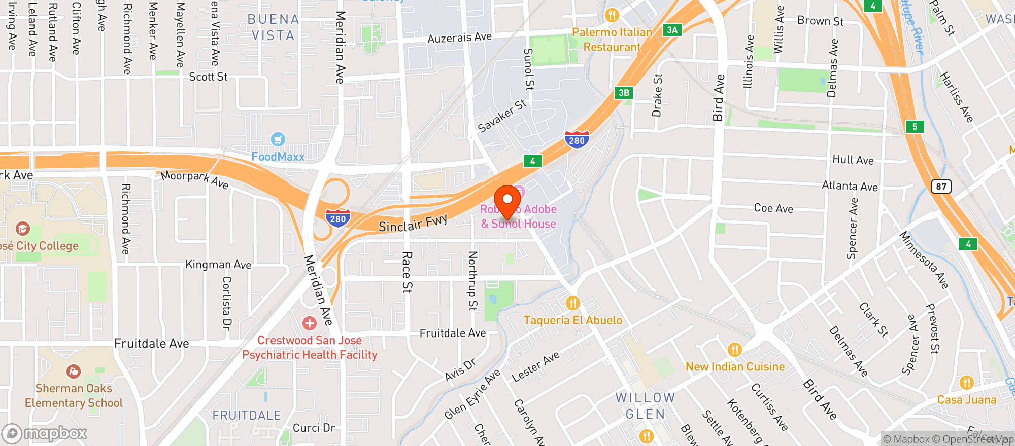Map showing One Stop Liquor