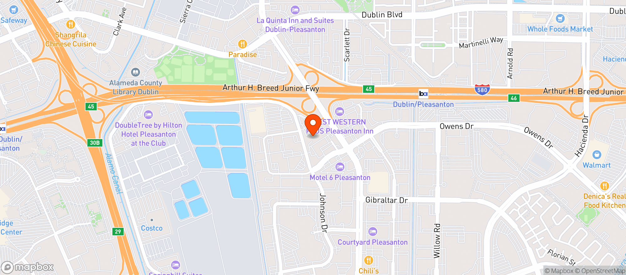 Map showing BevMo