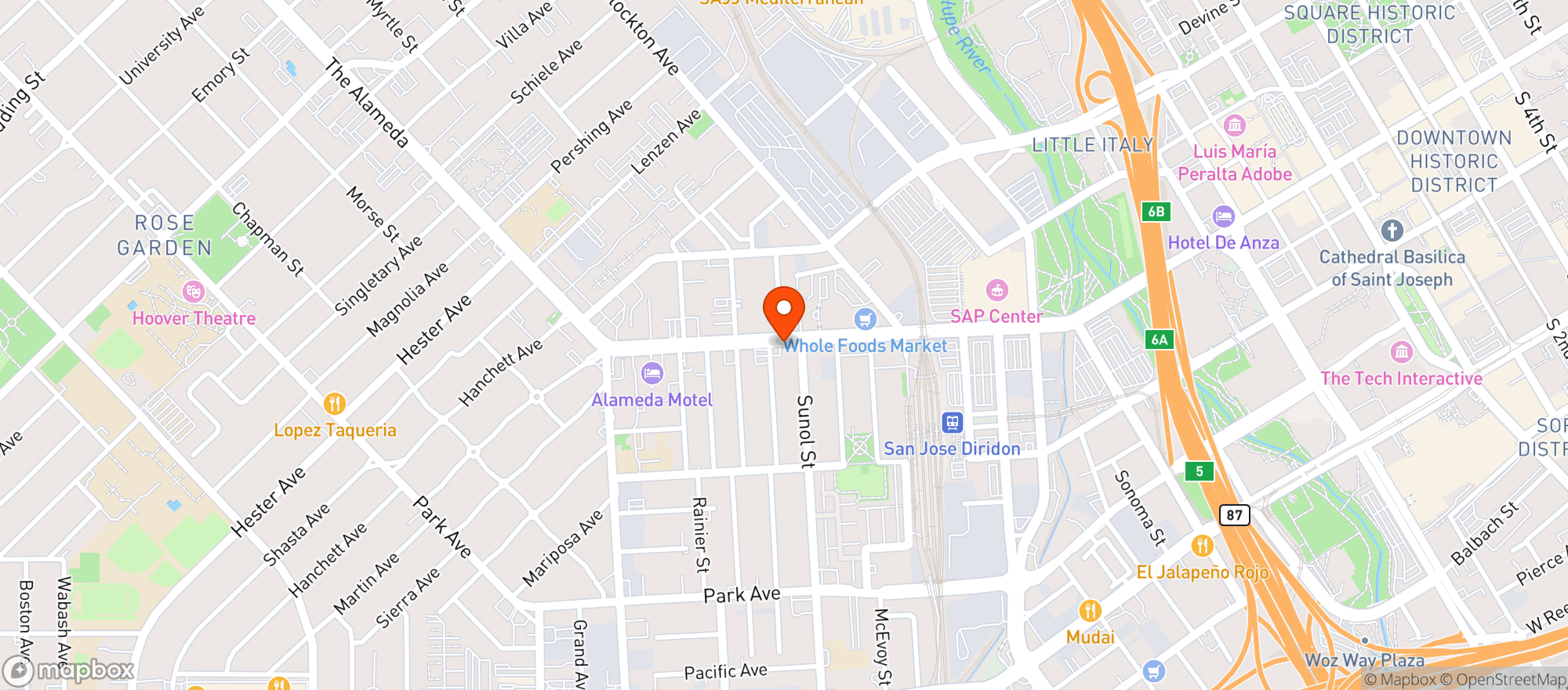Map showing Miami Liquor & Food