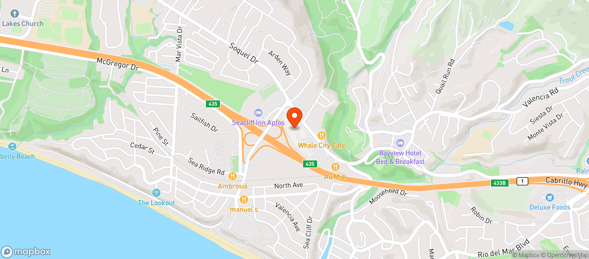 Map showing Taqueria Los Pericos