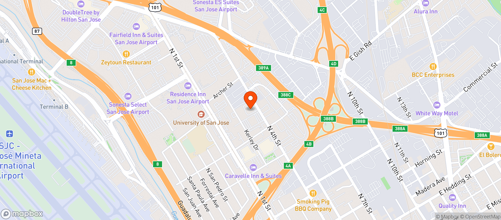 Map showing Courtyard By Marriott