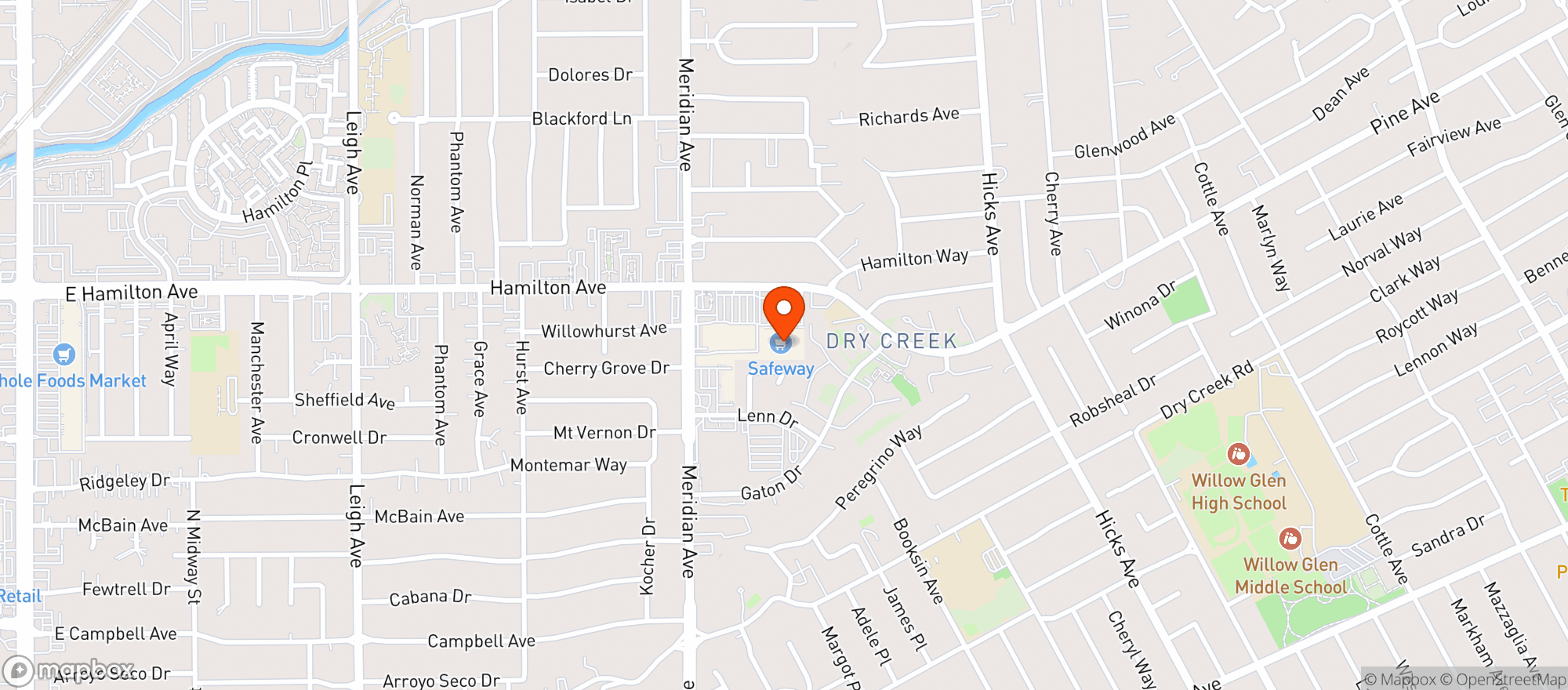 Map showing Safeway