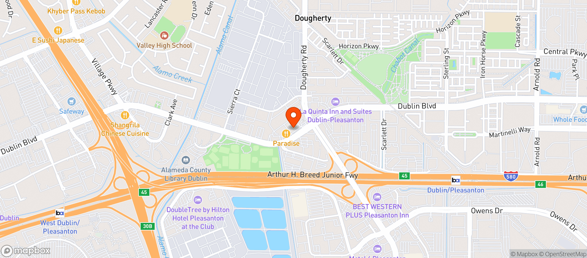 Map showing Curry Pizza House