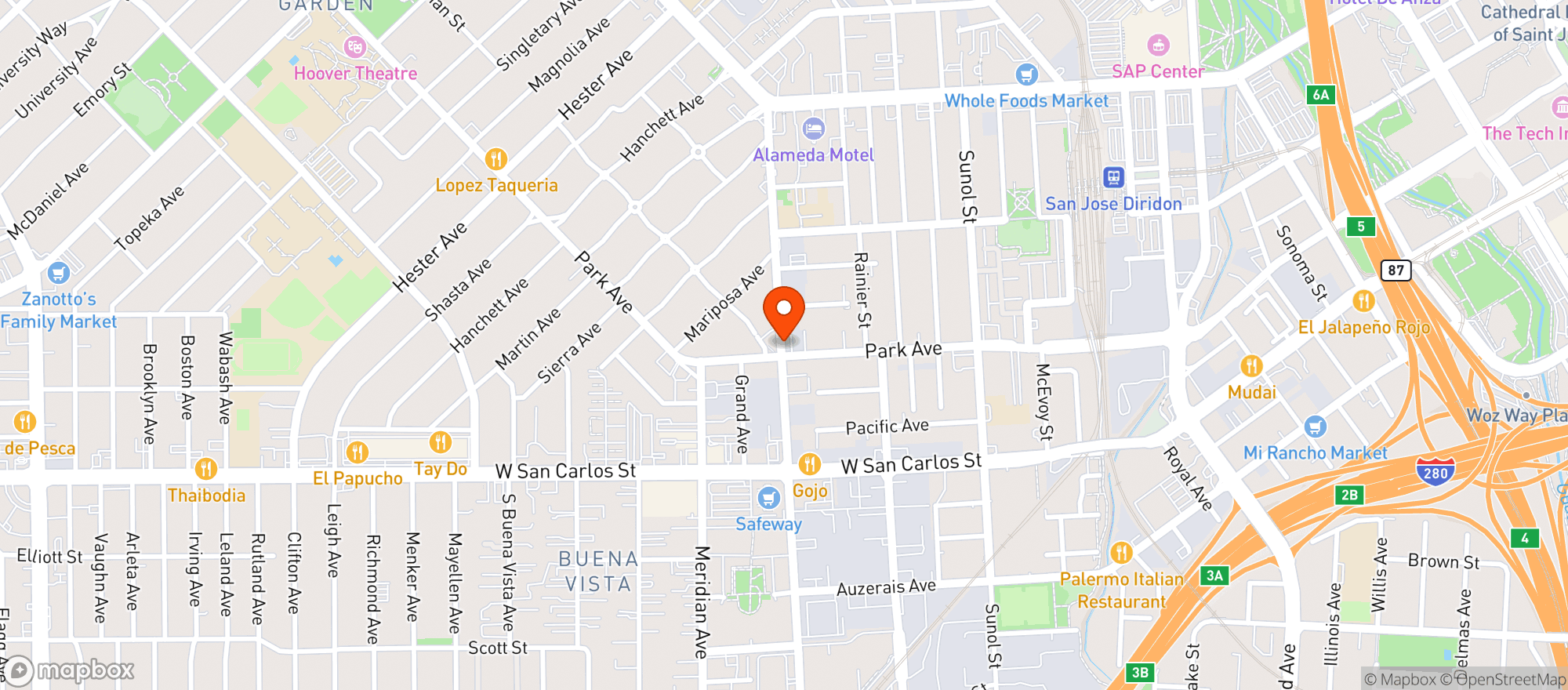 Map showing Marys Market