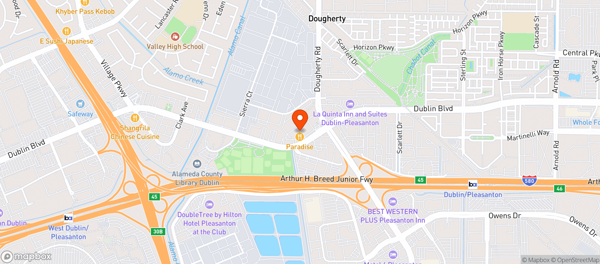 Map showing Caps & Taps