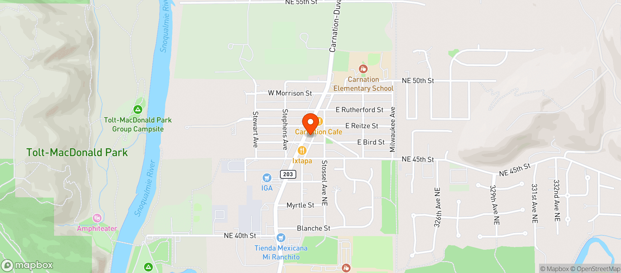 Map showing Pour House Petes