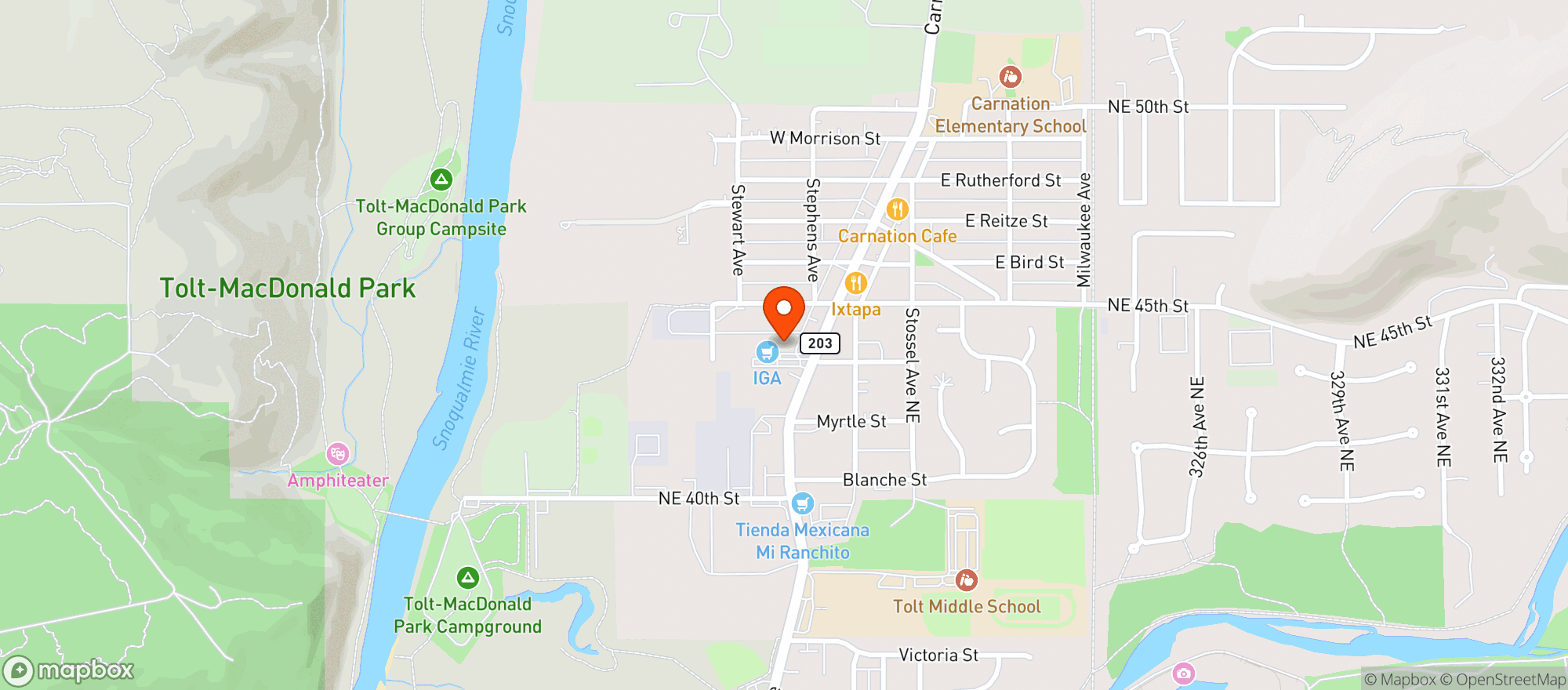 Map showing Carnation Market #40204