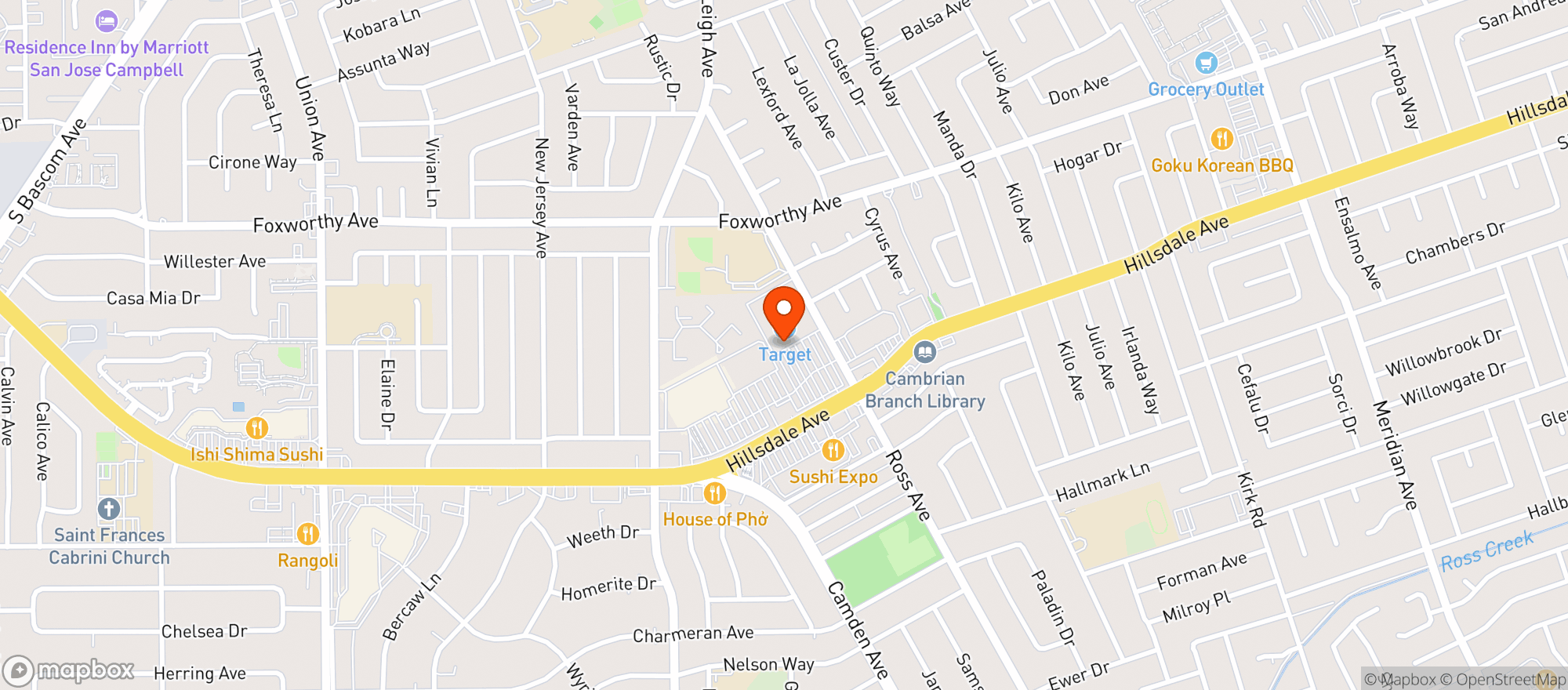 Map showing Target