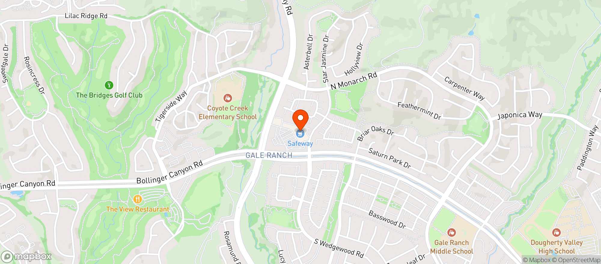 Map showing Safeway