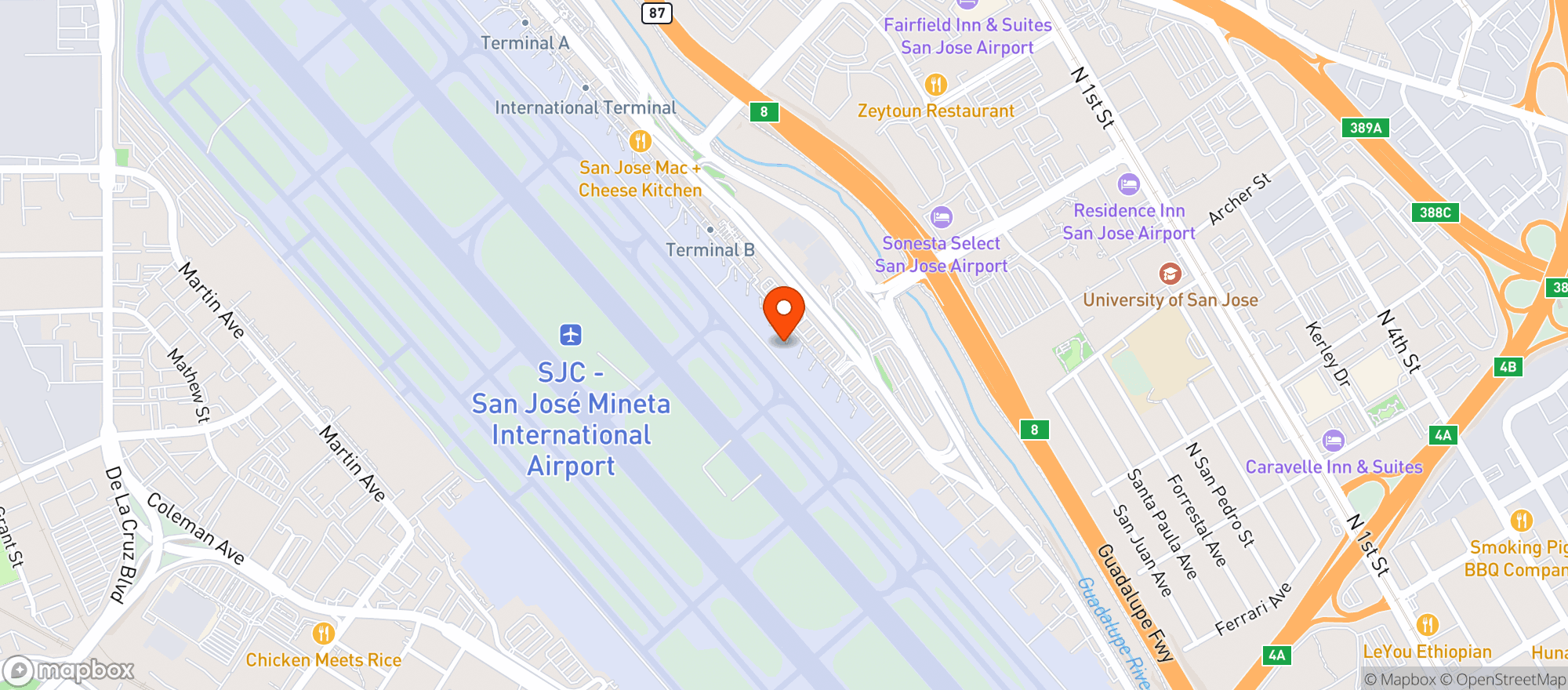 Map showing Gordon Biersch Brewing #324