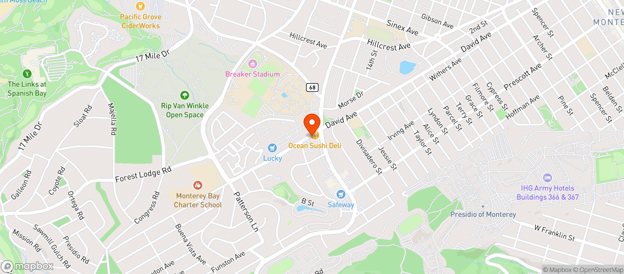 Map showing Pacific Grove Bottle Shop