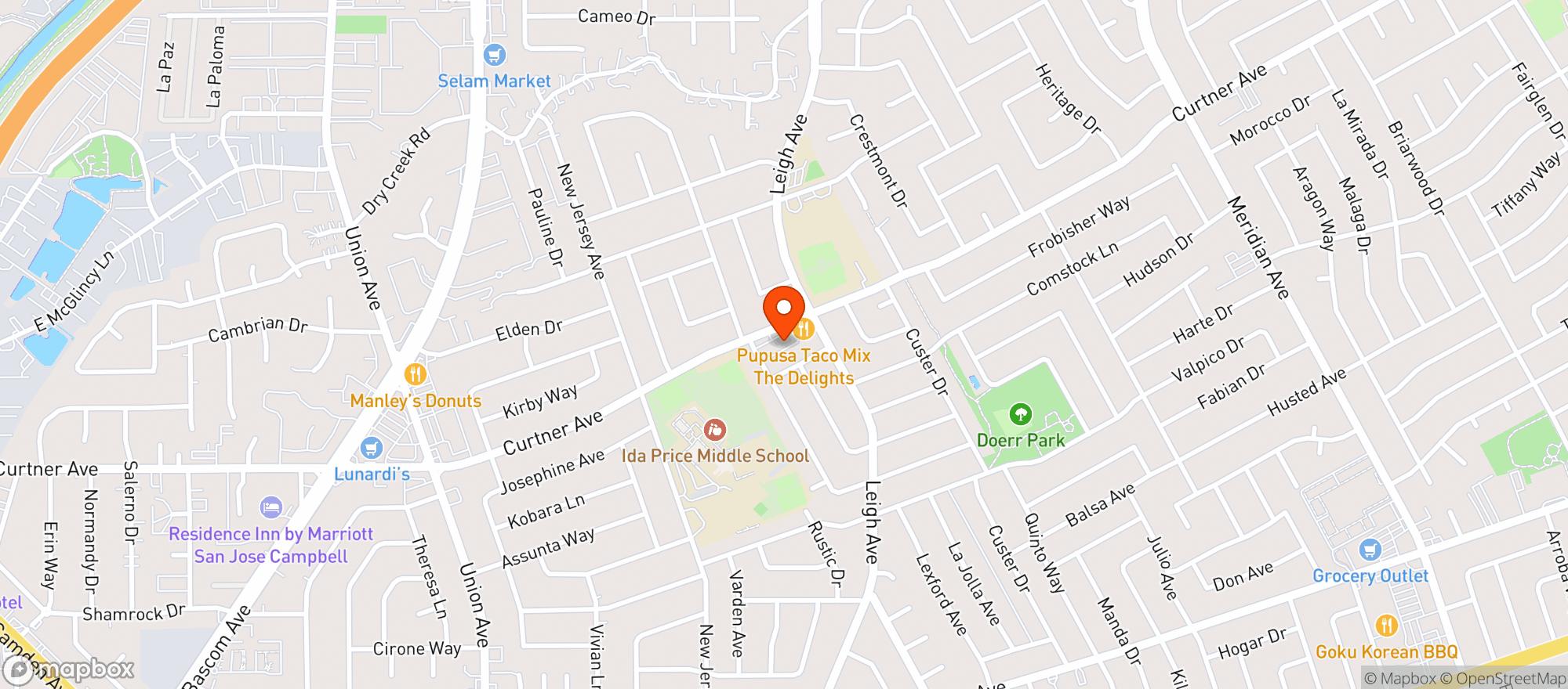 Map showing Dry Creek Liquors