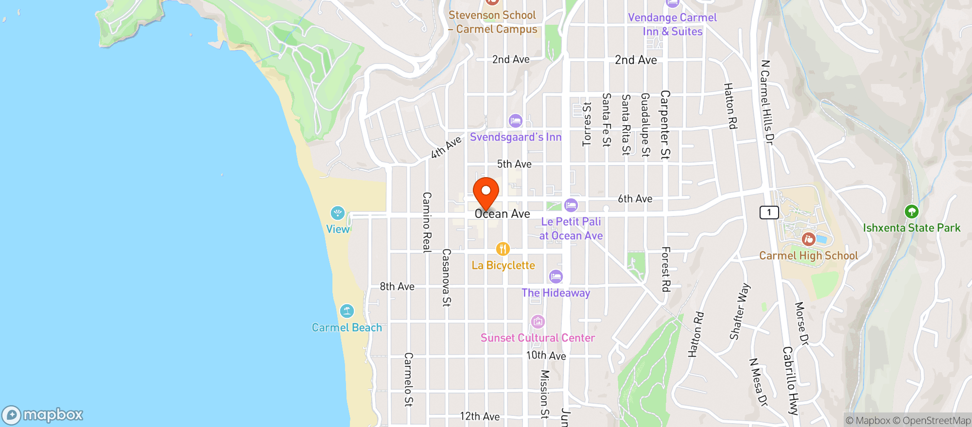 Map showing Demetra Cafe