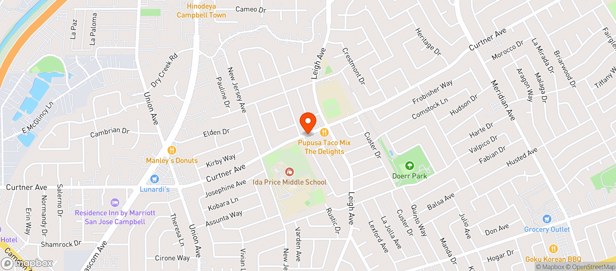 Map showing Adelitas Taqueria & Restaurant