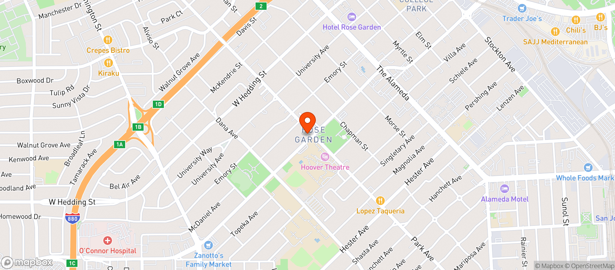 Map showing Campus Burgers
