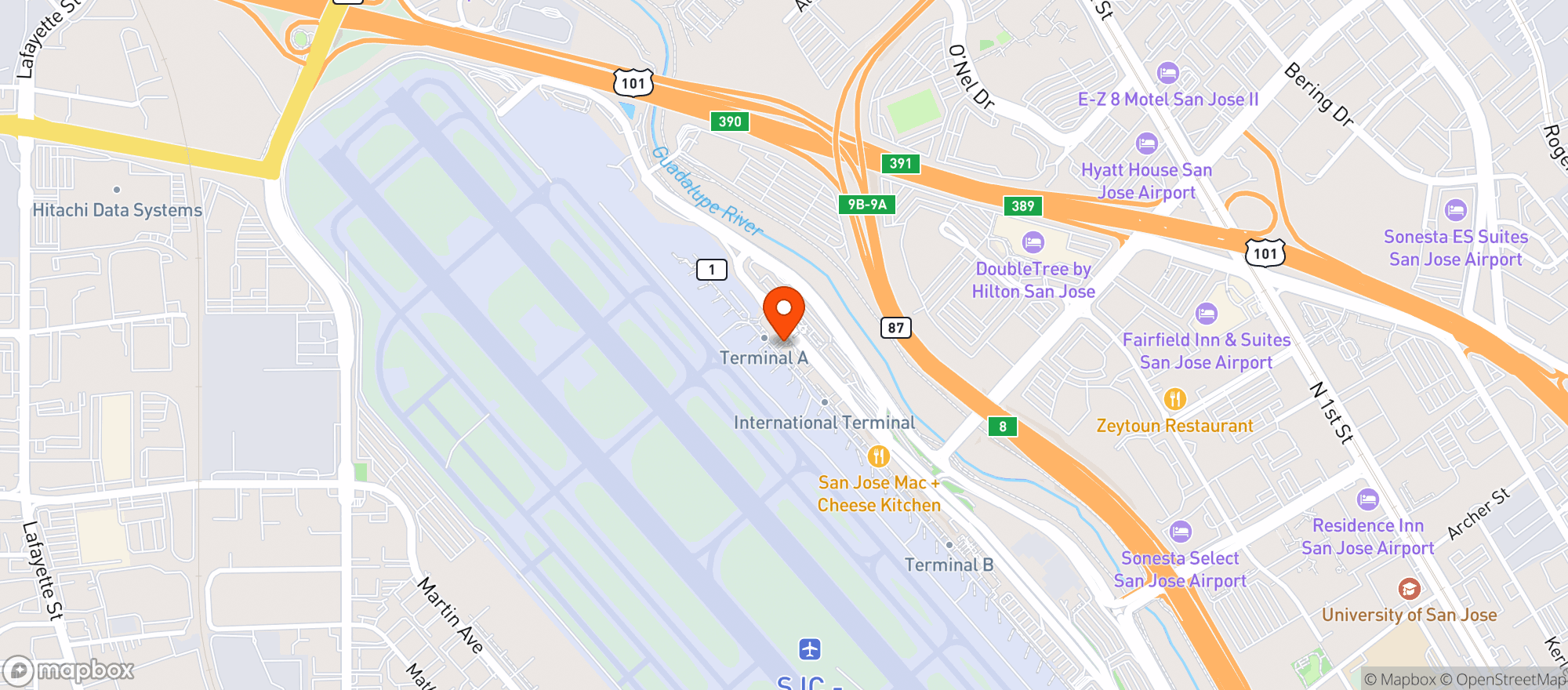 Map showing Tap & Pour